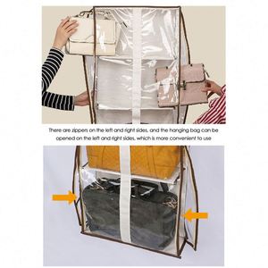 Organisateur de rangement suspendu pour sacs à main, nouveau sac de rangement pour placard avec 4 étagères pour optimiser l'espace de la garde-robe - Product Image 2