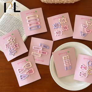 <span class=keywords><strong>PL</strong></span> 4 unids/set dulce púrpura Rosa Color rectángulo estrella Mini horquilla Metal BB Clip goteo pinzas para el cabello Niños Accesorios para el cabello - Product Image 1