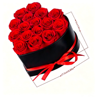 Kotak Hadiah Bunga Mawar Abadi Valentine Rosas Eternas Herzbox, Rangkaian Bunga Mawar Asli, Stabil, Abadi, Selamanya, untuk Hari Ibu, Paskah