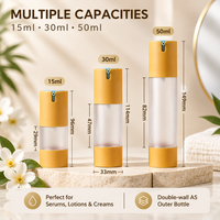 Flacon pompe airless de luxe pour cosmétiques, en argent électroplaqué, conteneur sous vide pour sérum, fond de teint, lotion, emballage en vrac