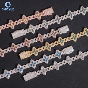 Pulseras de Moissanita en Oferta, Plata de Ley 925, Chapadas en Oro Rosa, Forma de Flor, Joyería de Lujo Unisex para Fiestas - Product Image 6