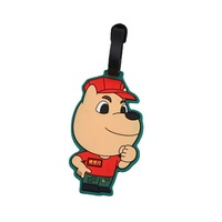 Étiquette de bagage en silicone de dessin animé mignon porte-clés en PVC et étiquette créative valise en plastique étiquette de carte d'embarquement