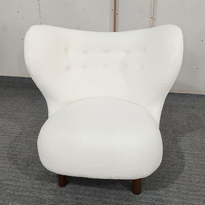 Sofá individual de tela para sala de estar, <span class=keywords><strong>sillón</strong></span> blanco moderno, patas de madera - Product Image 5