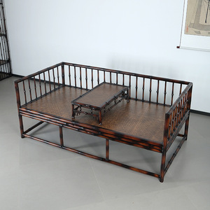Zhuqige Ming-style Luohan Bed Sofa Bed Combination Red Bamboo Small Kang Table Set Chinese Style Convertible Living Room - Product Image 1