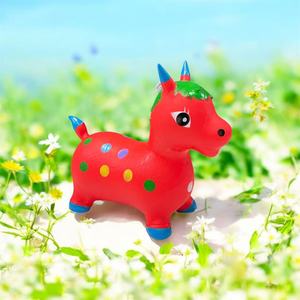 Tramoggia spaziale gonfiabile per bambini che rimbalza Set di cavalli con musica e maniglie e animali da equitazione divertenti giocattoli - Product Image 1