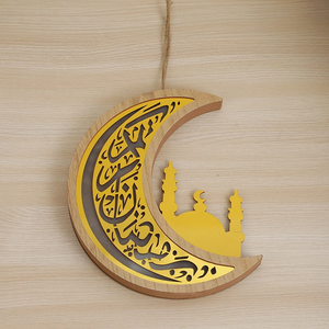 Pendentif lune en bois DAMAI pour la décoration de la maison, artisanat en bois, lampe étoile lune suspendue, décoration murale - Product Image 3