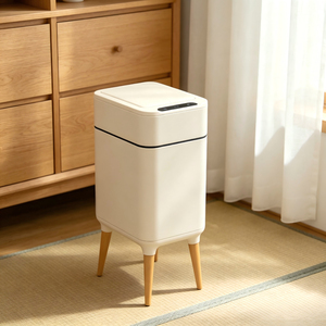 ELPHECO - <span class=keywords><strong>Cubo</strong></span> de <span class=keywords><strong>Basura</strong></span> Inteligente <span class=keywords><strong>con</strong></span> Sensor, Acero Inoxidable, Automático, Sin Contacto, <span class=keywords><strong>con</strong></span> <span class=keywords><strong>Patas</strong></span> Altas para Baño y Cocina - Product Image 1