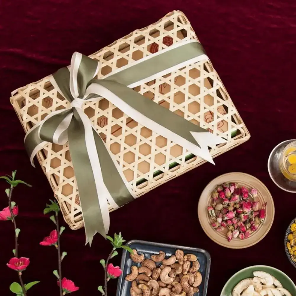 Hot Sale hand gewebte Bambus Geschenk box für Urlaub Weihnachten Hochzeit Großhandel aus Vietnam
