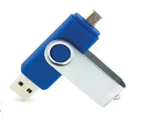 New Custom Logo OTG USB 2.0 Pen Drive 16GB to 256GB Capacity USB Flash Memory Stick with 32GB Built-in Memory Metal U Disk Box