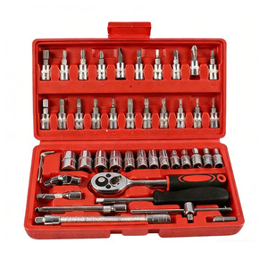 ชุดประแจวงล้อ 46 ชิ้น ขนาด 1/4 นิ้ว ชุดเครื่องมือซ่อมรถยนต์ กล่องเครื่องมือเหล็กโครเมียมวาเนเดียม - Product Image 1