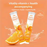 Fruitachtige vitamine C bruistabletten supplementen, laag in vet, energierijk, voor volwassenen, 4g