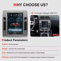 Unité principale NaviHua pour Dodge Challenger 2008-2014 Écran vertical Système multimédia stéréo Autoradio Audio Carplay