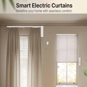 Cortinas motorizadas inteligentes personalizadas, rieles de tela opaca, cortinas de casa para la sala de estar, abridor automático de cortinas - Product Image 2