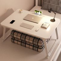 Petite table de lit, table pliable, bureau d'ordinateur portable pour dortoir, bureau d'étude pour personne paresseuse, plateau de dortoir avec planche d'écriture