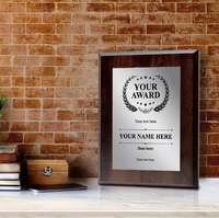 Plaque de récompense en bois MDF brun foncé signe trophée vierge Plaques de certificat en bois pour gravure au laser Technique polie