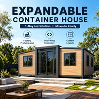 Maison conteneur modulaire extensible, maison préfabriquée portable pour le développement résidentiel