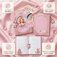Carnet à couverture rigide, journal intime princesse tendance avec charme premium pour filles