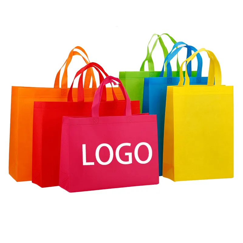 Low MOQ Custom ECO Non Woven Shopping Bag For Promotions Stores Supermarkets Custom Size Logo Non Woven Fabric Tote Bags