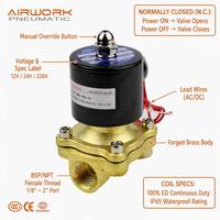 Válvula Solenoide de Latón Serie 2W Normalmente Cerrada/Abierta 12V 24V 220V CA CC Control Eléctrico para Agua, Aceite, Aire Puerto de 1/8"-2"