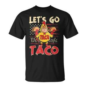 T-shirt Let's Go Taco pour femme, design rétro - Product Image 1
