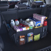 Boîte de rangement pour coffre de voiture, organisateur à compartiments pliables, sac de rangement, style minimaliste, résistant aux chocs, pliable