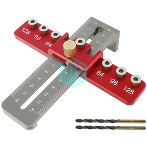 Guide de perçage en alliage d'aluminium Outil de menuiserie Outil de gabarit Poignées de <span class=keywords><strong>placard</strong></span> Boutons de trou Gabarit de quincaillerie d'armoire - Product Image 1