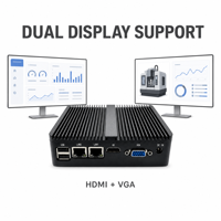 Ordinateur industriel sans ventilateur YCT, ordinateur embarqué J4125, 4xUSB 3.0, 2xCOM, WiFi, 8 Go DDR4, 256 Go MSATA, Win10/Ubuntu/Linux, contrôleur SCADA