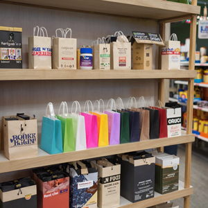 Bolsas de Papel Kraft Personalizadas al por Mayor para Regalos, Bolsas de Compras Impresas en Color Marrón y Blanco con su Propio Logotipo - Product Image 2