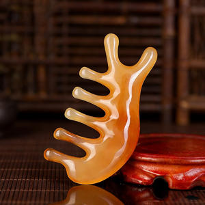 Peine de Masaje Meridian para Cabeza, Cara y Cuello, Terapia de Acupuntura, Raspador, Relajación del Cuero Cabelludo, Peine de Masaje de Dientes Anchos, Rodillo de Jade para Masaje - Product Image 2