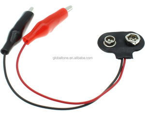 T-type 9V batterij-snapconnector naar dubbel geïsoleerde krokodillenklemmen testkabel voor elektrische testwerkzaamheden - Product Image 1