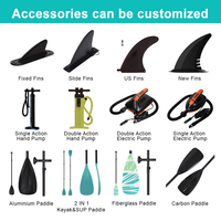 Usine BSCI, vente en gros OEM, aileron de planche de surf personnalisé CE Funwater, ailerons en fibre de carbone, ailerons de surf