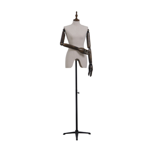 Mannequin Femme Magasin Fashion Half Body Mannequins Torso FiberGlass <strong>Wooden</strong> Knuckle Hand <strong>Clothes</strong> Display Female Mannequins - Product Image 1