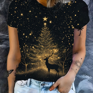 Camiseta de manga corta para <span class=keywords><strong>mujer</strong></span>, estilo europeo y americano, cómoda, moderna, sencilla, con estampado digital de animales. - Product Image 1