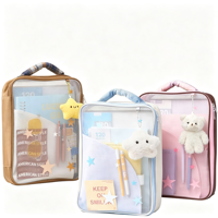 Porte-documents portable en forme d'étoile, élégant, léger, transparent, avec plusieurs compartiments, grande capacité, pour papiers de test