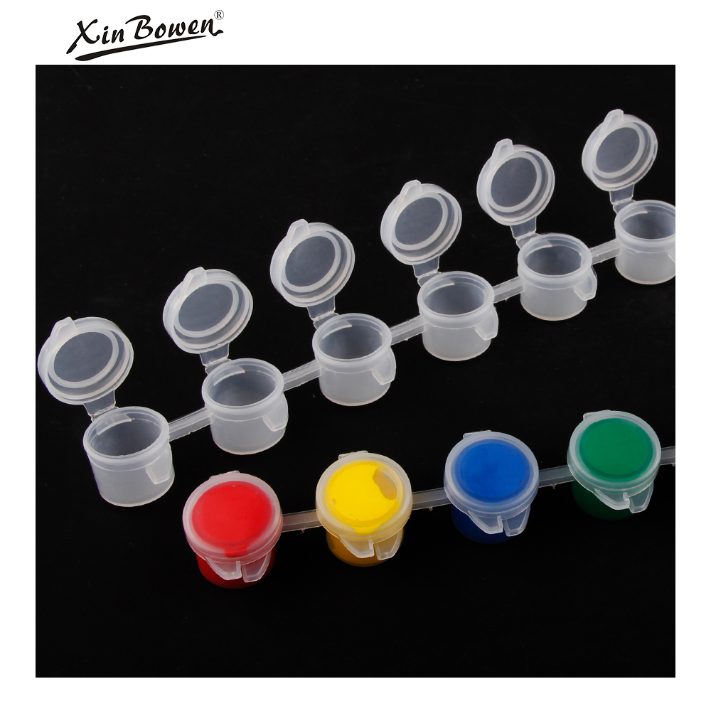 Xinbowen Factory 3 ml * 6 Mini Art riutilizzabile vasi di vernice vuoti strisce di vernice per acrilico acquerello Set pittura 3 ml vernice di vetro 3 Ml