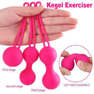 Juego de 3 Bolas de <span class=keywords><strong>Kegel</strong></span> - Entrenador de <span class=keywords><strong>Ejercicios</strong></span> para el Suelo Pélvico con Peso, Bolas de Silicona Médica con Núcleo de Acero para el Bienestar Femenino - Product Image 1