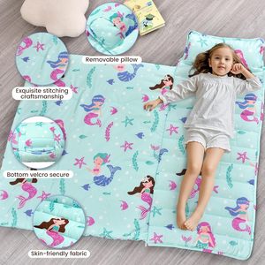 Ensemble de tapis de sieste pour tout-petits avec oreiller amovible, gigoteuses ultra douces pour garçons et filles, sacs de couchage neutres pour enfants avec design enroulable - Product Image 4