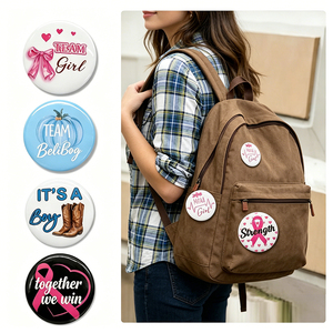 Badge bouton en métal étamé de 2,25 pouces, fabricant de badges métalliques de qualité supérieure, épingle durable en étain plaqué - Product Image 2