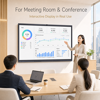 Pantalla Interactiva Inteligente de 55/65/75/86 Pulgadas, 4K LED Táctil, para Conferencias, con Android 14, Cámara de 48MP y 8 Micrófonos