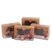Boîte à dessert de Noël en papier kraft Anji Newell, impression UV sérigraphiée, emballage personnalisé avec logo pour friandises festives, bonbons, fruits