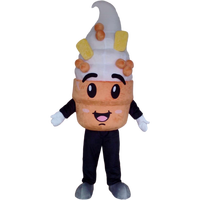 Costumes de mascotte de crème glacée personnalisés Blue Sky pour adultes - Peluche unisexe sur le thème du Mardi Gras/Carnaval
