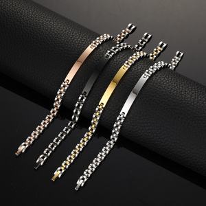2025 Au750 <b>18K</b> PVD <b>Gold</b> Plated Luxury Stainless Steel Men's Beads Rice <b>Watch</b> Bracelet Fashion Chain Link Bracelets for Men Boys - Product Image 5