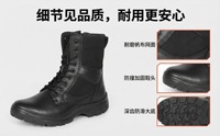 Bottes tactiques en cuir noir en gros, Bottes tactiques de jungle en cuir, Bottes d'extérieur pour hommes Woodland, Bottes d'entraînement