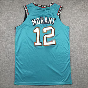 Pakaian Basket Amerika Bordir Paling Populer # 12 Jersey Pria Memphis Grizzlies Ja Morant - Product Image 1