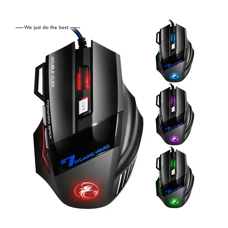 Mouse com fio, mouse gamer profissional colorido iluminação alterável