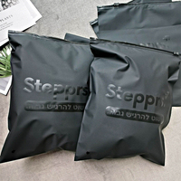 Sac en polyéthylène mat personnalisé avec fermeture éclair noire et logo imprimé pour vêtements, fabriqué par l'usine Guangzhou Lefeng