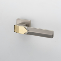 Poignée de porte géométrique moderne Ensemble de leviers à rosace carrée Quincaillerie intérieure Verrouillage de la vie privée de passage Finition noire mate chromée dorée