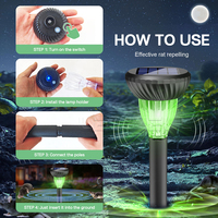 Répulsif solaire pour animaux d'extérieur IP65, répulsif pour souris, taupes, serpents, rats, souris, répulsif solaire pour rongeurs de jardin avec lumière