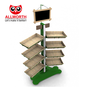 Ripiano in rete metallica doppio supporto laterale sul lato per appendere vestiti tavolo da esposizione scaffale del supermercato - Product Image 4