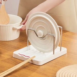 Creative Folding Kitchen Countertop Organizer Cutting Board Rack & Spoon Rest Holder for Pot <b>Pan</b> Lids Countertop Chopping Board - Product Image 6